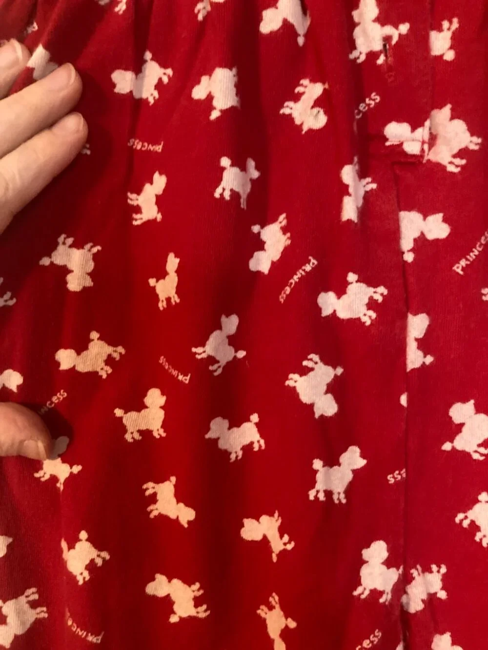 Vintage 1999 Baby Gap Red Princess & Poodles Print One-Piece - Size S (3-6M)